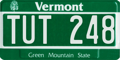 VT license plate TUT248