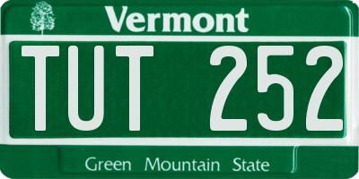 VT license plate TUT252