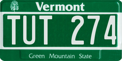 VT license plate TUT274