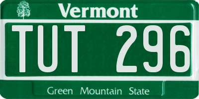 VT license plate TUT296