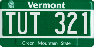 VT license plate TUT321