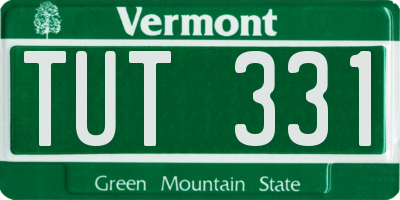 VT license plate TUT331