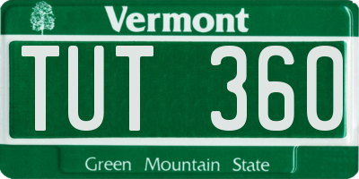 VT license plate TUT360