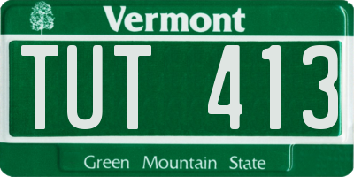 VT license plate TUT413