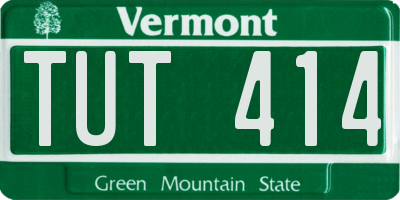 VT license plate TUT414