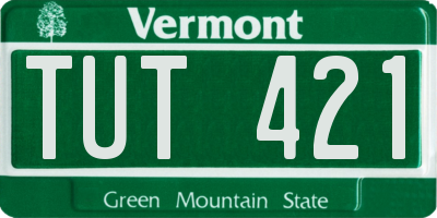 VT license plate TUT421