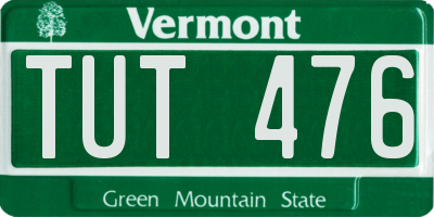 VT license plate TUT476