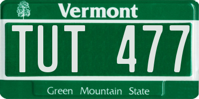 VT license plate TUT477