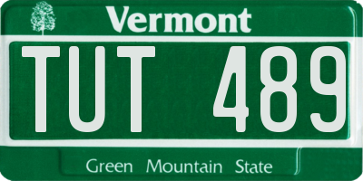VT license plate TUT489