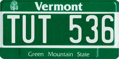 VT license plate TUT536