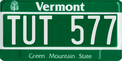 VT license plate TUT577