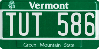 VT license plate TUT586