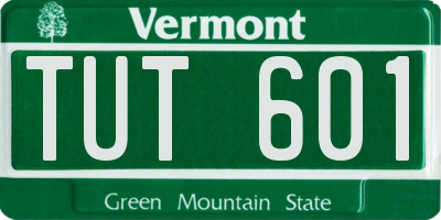 VT license plate TUT601
