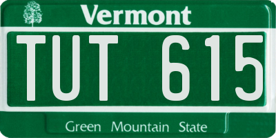 VT license plate TUT615