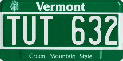 VT license plate TUT632