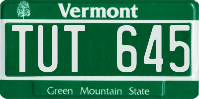 VT license plate TUT645