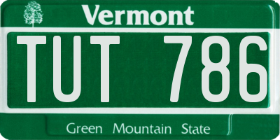 VT license plate TUT786