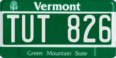 VT license plate TUT826