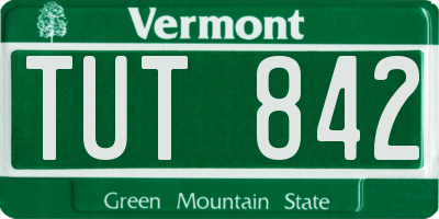 VT license plate TUT842