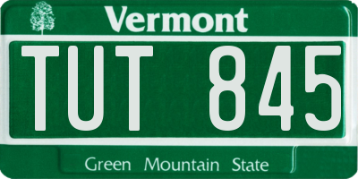 VT license plate TUT845