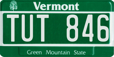 VT license plate TUT846