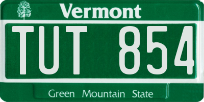 VT license plate TUT854