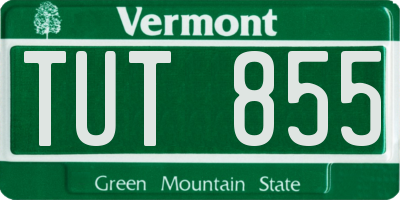 VT license plate TUT855