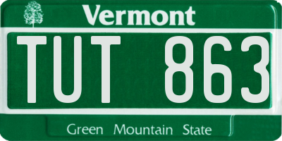 VT license plate TUT863