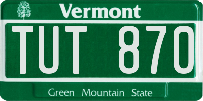 VT license plate TUT870