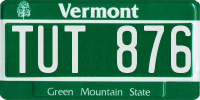 VT license plate TUT876