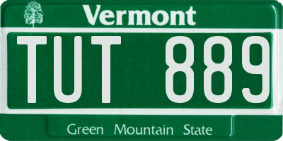 VT license plate TUT889