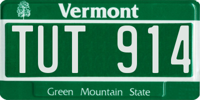 VT license plate TUT914
