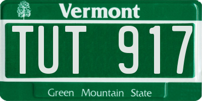 VT license plate TUT917