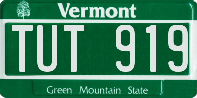 VT license plate TUT919