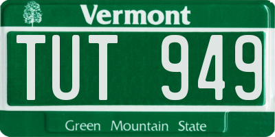VT license plate TUT949