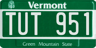 VT license plate TUT951