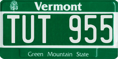VT license plate TUT955