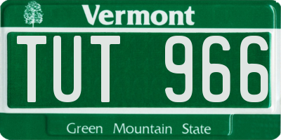 VT license plate TUT966