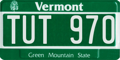 VT license plate TUT970