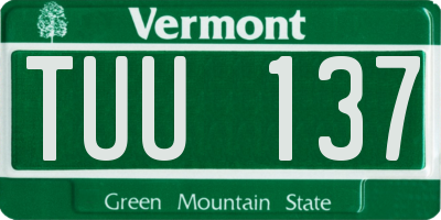 VT license plate TUU137
