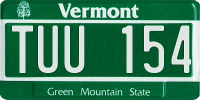 VT license plate TUU154
