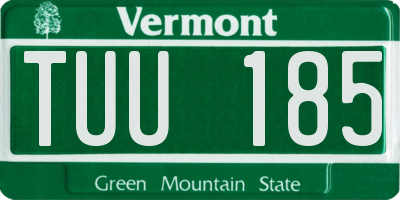 VT license plate TUU185