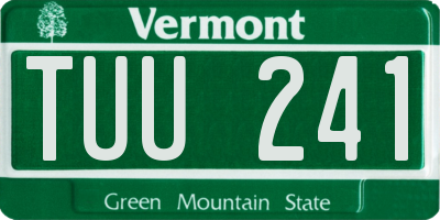 VT license plate TUU241
