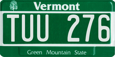VT license plate TUU276