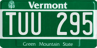 VT license plate TUU295