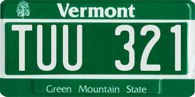 VT license plate TUU321