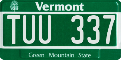 VT license plate TUU337