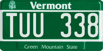 VT license plate TUU338