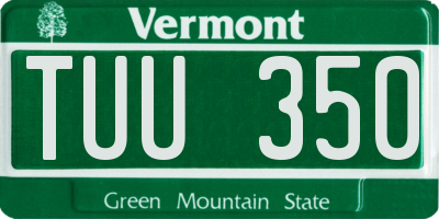VT license plate TUU350