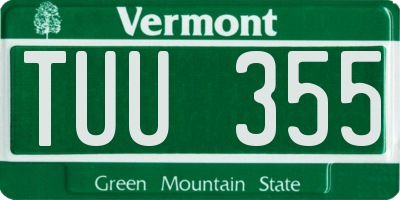 VT license plate TUU355